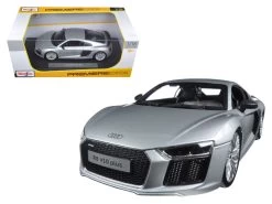 Audi R8 V10 Plus Silver 1/18 Diecast Model Car By Maisto