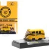 1960 Volkswagen Delivery Van School Bus Yellow With Black Stripes "Castline School District" Limited Edition To 9900 Pieces Worldwide 1/64 Diecast Model Car By M2 Machines