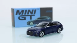 1/64 Mini GT Audi RS6 Avant Navarra Blue Metallic RHD Diecast Car Model