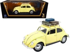 1/18 Road Signature 1967 Volkswagen Beetle With Roof Rack And Luggage (Yellow) Diecast Model Car