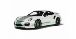 1/18 GT Spirit GTSpirit 2015 Porsche 911 991 TURBO S TECHART 620hp (White W/ Green Stripe) Resin Car Model