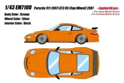 1/43 Markup 2007 Porsche 911(997) GT3 RS (BBS Cup Wheel) (Orange) Car Model Limited 60 Pieces