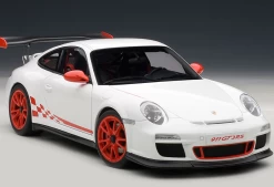1/18 AUTOART PORSCHE 911 997 GT3 RS 3.8 WHITE W/ ORANGE RIM Diecast Model 78143