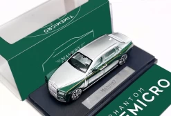 1/64 Time Micro Rolls-Royce RR Phantom VIII Phantom 8 (English Green With Silver Top) Car Model
