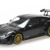 1/43 Minichamps 2018 Porsche 911 (991.2) GT2 RS Weissach Package (Black With Gold Rims) Car Model -Toy vehicles QQ20220329102605 96444.1648574849