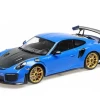 1/18 Minichamps 2018 Porsche 911 GT2 RS (991.2) (Blue With Carbon Hood And Golden Wheels) Car Model Limited Edition To 300 Pieces -Toy vehicles QQ20220529145825 29048.1653861580