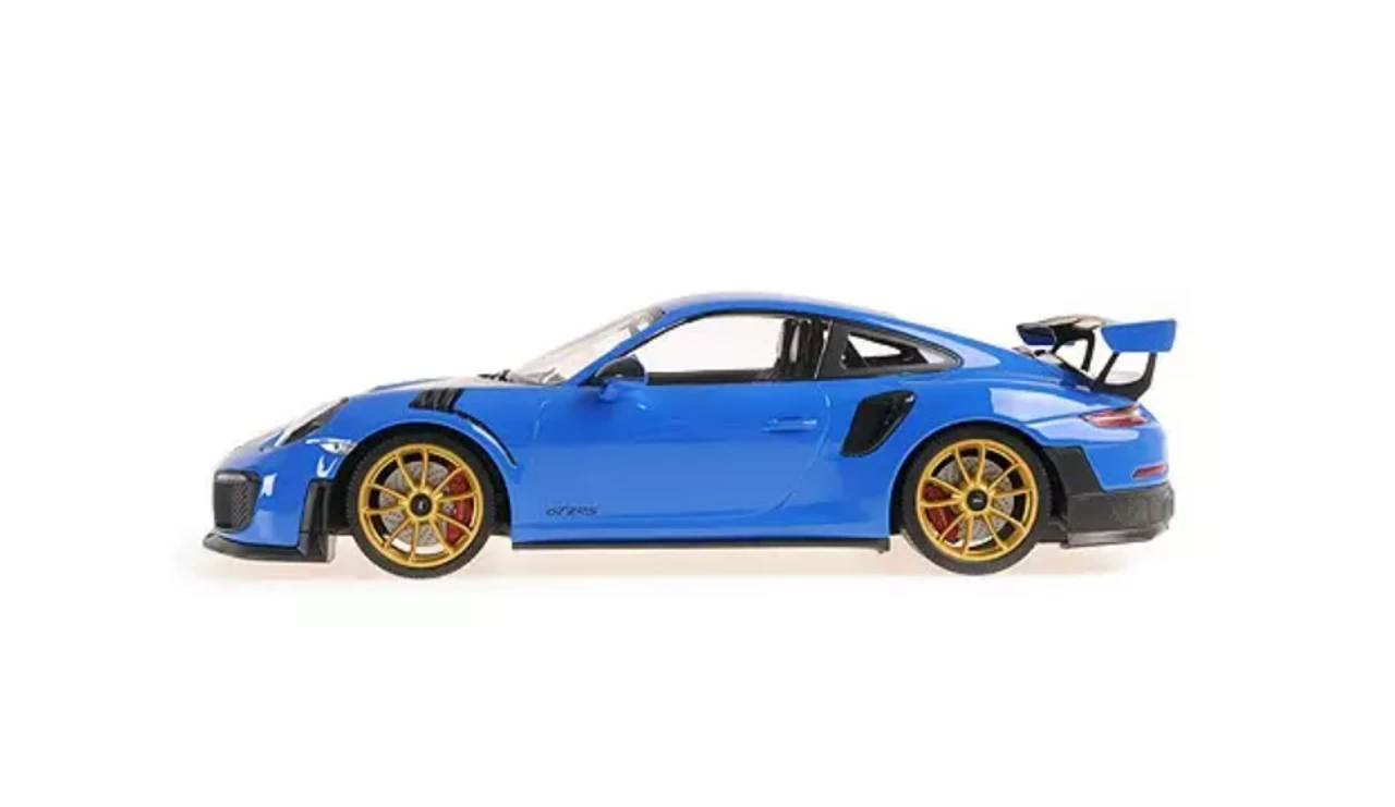 1/18 Minichamps 2018 Porsche 911 GT2 RS (991.2) (Blue With Carbon Hood And Golden Wheels) Car Model Limited Edition To 300 Pieces 5 1/18 Minichamps 2018 Porsche 911 GT2 RS (991.2) (Blue With Carbon Hood And Golden Wheels) Car Model Limited Edition To 300 Pieces - Image 3