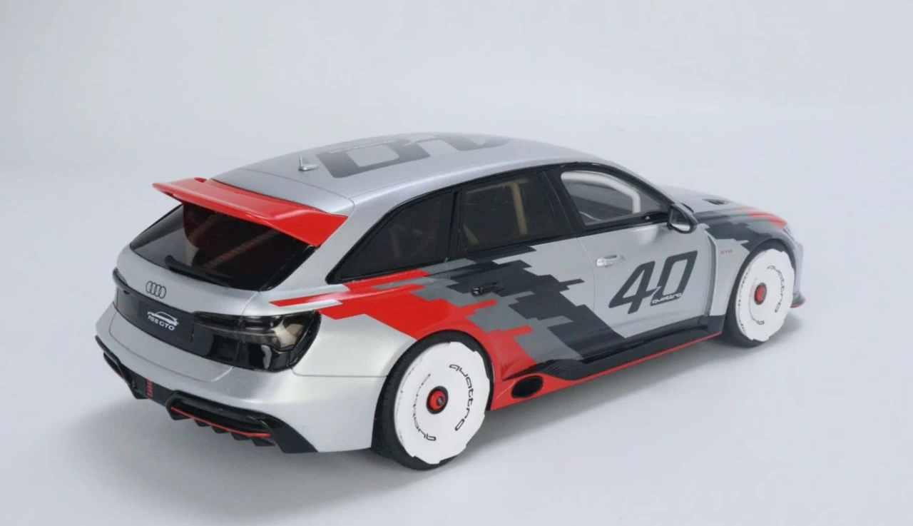 2020 Audi RS 6 GTO Concept #40 Gray Metallic With Graphics "40 Years Of Quattro" 1/18 Model Car By GT Spirit 4 2020 Audi RS 6 GTO Concept #40 Gray Metallic With Graphics "40 Years Of Quattro" 1/18 Model Car By GT Spirit - Image 2