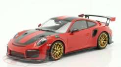 1/18 Minichamps 2018 Porsche 911 (991.2) GT2 RS Weissach Package (Red With Golden Wheels) Car Model