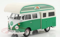 Volkswagen Type 2 (T1) Camper Van Green And White "Outdoor Camping Explore The Forest" 1/24 Diecast Model Car By Motormax