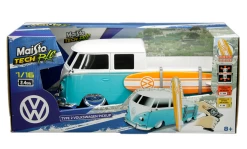 1/16 Maisto Tech R/C Remote Control Volkswagen Pickup Type 2 With Surfboard (Blue & White)