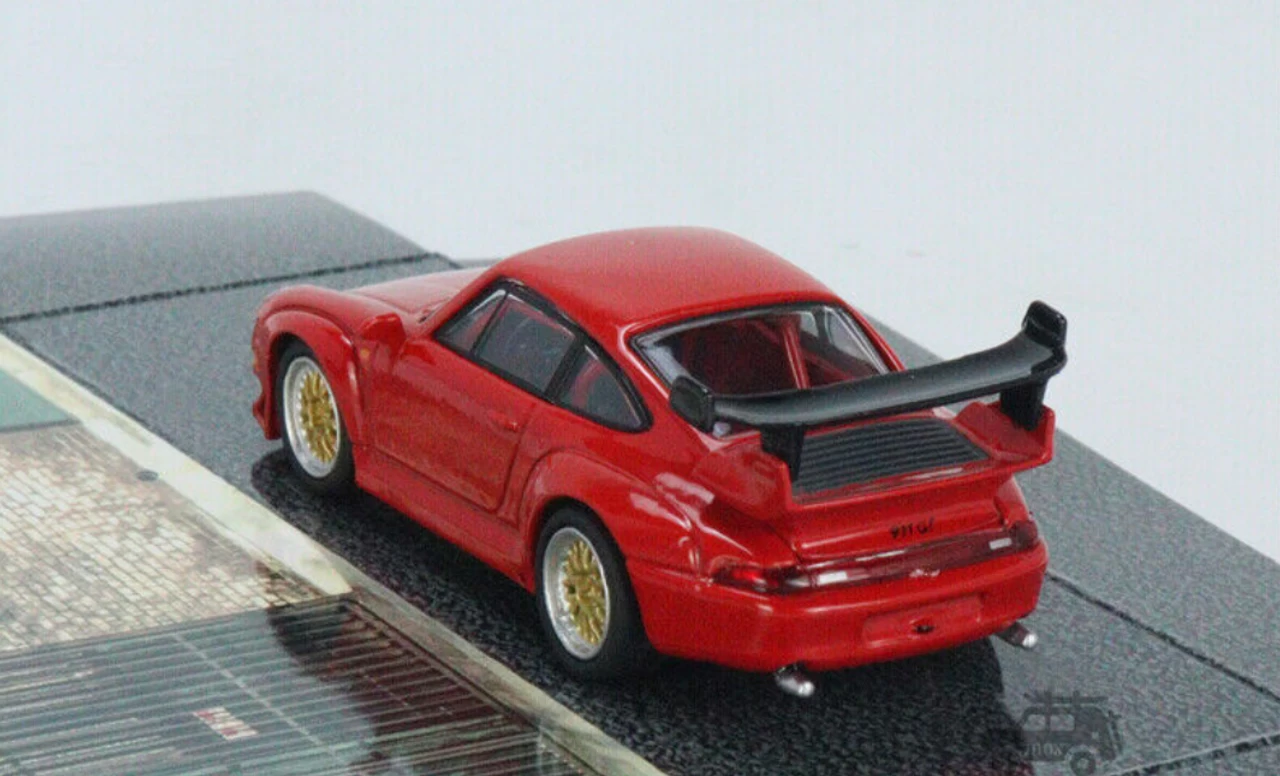 Porsche 911 GT2 Red With Red Interior "Collab64" Series 1/64 Diecast Model Car By Schuco & Tarmac Works 4 Porsche 911 GT2 Red With Red Interior "Collab64" Series 1/64 Diecast Model Car By Schuco & Tarmac Works - Image 2