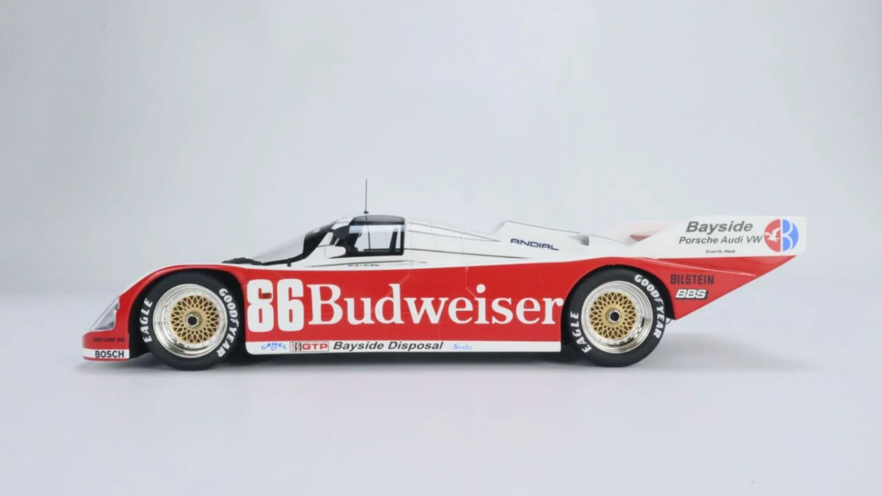 1/18 Top Speed 1987 Porsche 962 #86 Winner 12h Sebring Bayside Disposal Racing Jochen Mass, Bobby Rahal Resin Car Model 6 1/18 Top Speed 1987 Porsche 962 #86 Winner 12h Sebring Bayside Disposal Racing Jochen Mass, Bobby Rahal Resin Car Model - Image 4