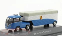 1/64 Schuco Volkswagen VW T1 Continental Motors Porsche Race Cars Vans Car Model