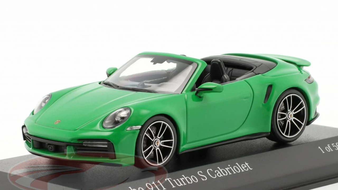 1/43 Minichamps Porsche 911 (992) Turbo S Cabriolet (Python Green) Car Model 3 1/43 Minichamps Porsche 911 (992) Turbo S Cabriolet (Python Green) Car Model