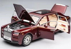 1/24 Rolls-Royce Phantom VIII (Burgundy) Diecast Car Model With Lights
