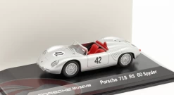 1/43 Dealer Edition 1960 Porsche 718 RS 60 Spyder #42 Winner 12h Sebring Joakim Bonnier Hans Herrmann, Olivier Gendebien Car Model