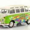 1/24 Maisto Volkswagen VW T1 Samba Bus Hippie Line Flower Power (Green) Diecast Car Model -Toy vehicles QQ20230221174637 27534.1677030453
