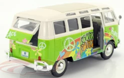 1/24 Maisto Volkswagen VW T1 Samba Bus Hippie Line Flower Power (Green) Diecast Car Model -Toy vehicles QQ20230221174652 85551.1677030451
