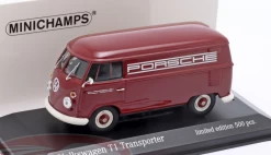 1/43 Minichamps 1963 Volkswagen VW T1 Transporter Porsche (Red) Car Model