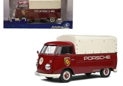1/18 Solido 1950 Volkswagen VW T1 Pick-Up Porsche Service (Red) Diecast Car Model