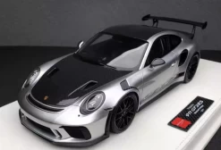 1/18 Makeup Porsche 911 991.2 GT3 RS (Silver With Black Hood) Resin Car Model