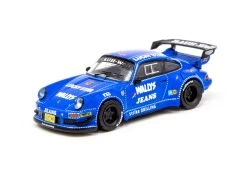 Tarmac Works 1:64 Hobby64 - Porsche RWB 930 Wally's Jeans - Blue Diecast Car Model