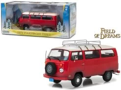 1973 Volkswagen Bus Type 2 (T2B) Red "Field Of Dreams" Movie (1989) 1/24 Diecast Model By Greenlight