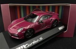 1/43 Dealer Edition Porsche 911 Turbo S China 20th Anniversary Edition (Star Ruby) Car Model