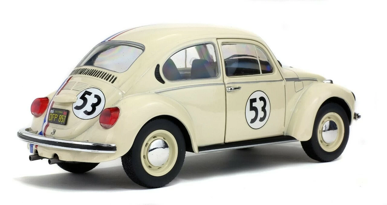 1/18 Solido Volkswagen Beetle Racing #53 Cream Diecast Car Model 4 1/18 Solido Volkswagen Beetle Racing #53 Cream Diecast Car Model - Image 2