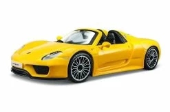 1/24 BBurago Porsche 918 Spyder Convertible (Yellow) Diecast Car Model