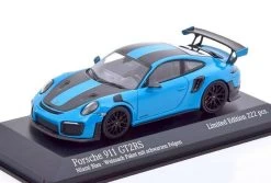 1/43 Minichamps 2018 Porsche 911 (991.2) GT2 RS Weissach Package (Miami Blue With Black Wheels) Car Model Limited 222 Pieces