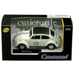 1:43 Cararama Volkswagen VW Beetle Taxi (White/Green) Diecast Car Model